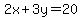 2x%2B3y=20