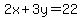 2x%2B3y=22