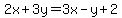 2x%2B3y=3x-y%2B2