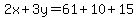 2x%2B3y=61%2B10%2B15