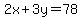 2x%2B3y=78+