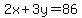 2x%2B3y=86