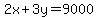 2x%2B3y=9000