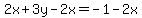 2x%2B3y-2x=-1-2x