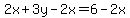 2x%2B3y-2x=6-2x