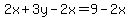 2x%2B3y-2x=9-2x