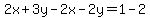 2x%2B3y-2x-2y=1-2