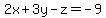 2x%2B3y-z=-9