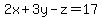 2x%2B3y-z=17