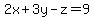2x%2B3y-z=9