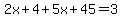 2x%2B4%2B5x%2B45=3
