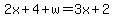2x%2B4%2Bw=3x%2B2