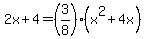 2x%2B4=%283%2F8%29%28x%5E2%2B4x%29