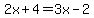 2x%2B4=3x-2