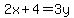 2x%2B4=3y