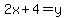 2x%2B4=y
