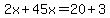 2x%2B45x=20%2B3