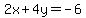 2x%2B4y=-6