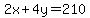 2x%2B4y=210