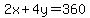 2x%2B4y=360