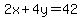 2x%2B4y=42