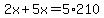 2x%2B5x=5%2A210