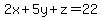 2x%2B5y%2Bz=22
