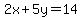 2x%2B5y=14
