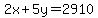 2x%2B5y=2910