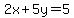 2x%2B5y=5++