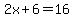 2x%2B6=16