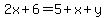 2x%2B6=5%2Bx%2By