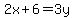 2x%2B6+=+3y
