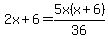 2x%2B6+=+5x%28x%2B6%29%2F36