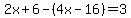 2x%2B6-+%284x-16%29=+3