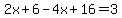 2x%2B6-4x%2B16=+3
