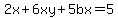 2x%2B6xy%2B5bx+=+5
