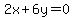 2x%2B6y=0