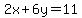 2x%2B6y=11