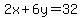 2x%2B6y=32