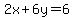 2x%2B6y=6