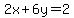 2x%2B6y+=+2