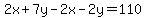 2x%2B7y-2x-2y=110