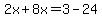 2x%2B8x=3-24