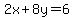 2x%2B8y=6
