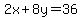 2x%2B8y+=+36