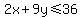 2x%2B9y%3C=36