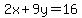 2x%2B9y=16