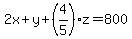 2x%2By%2B%284%2F5%29z+=+800