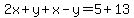 2x%2By%2Bx-y=5%2B13